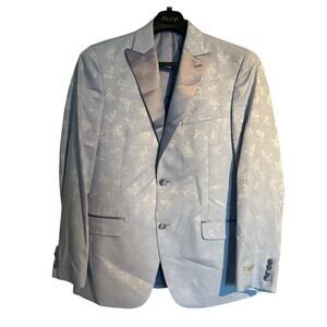 NWT Alfani Slim Fit Sport Coat Blazer Light Blue Jacquard, Men's 40L
